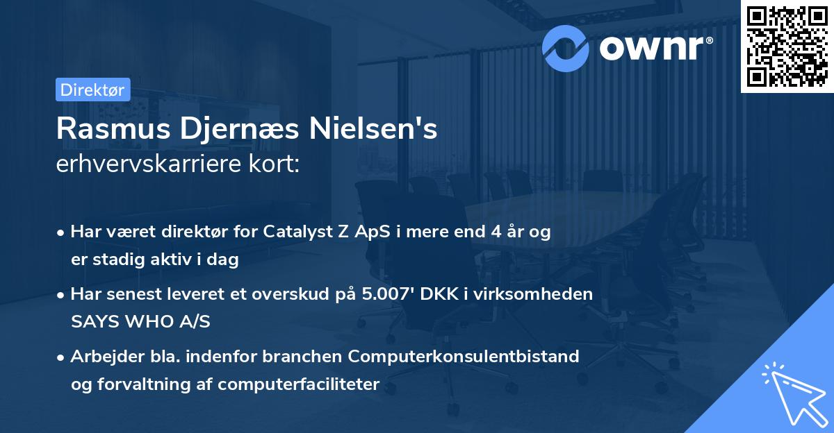 Rasmus Djernæs Nielsen's erhvervskarriere kort