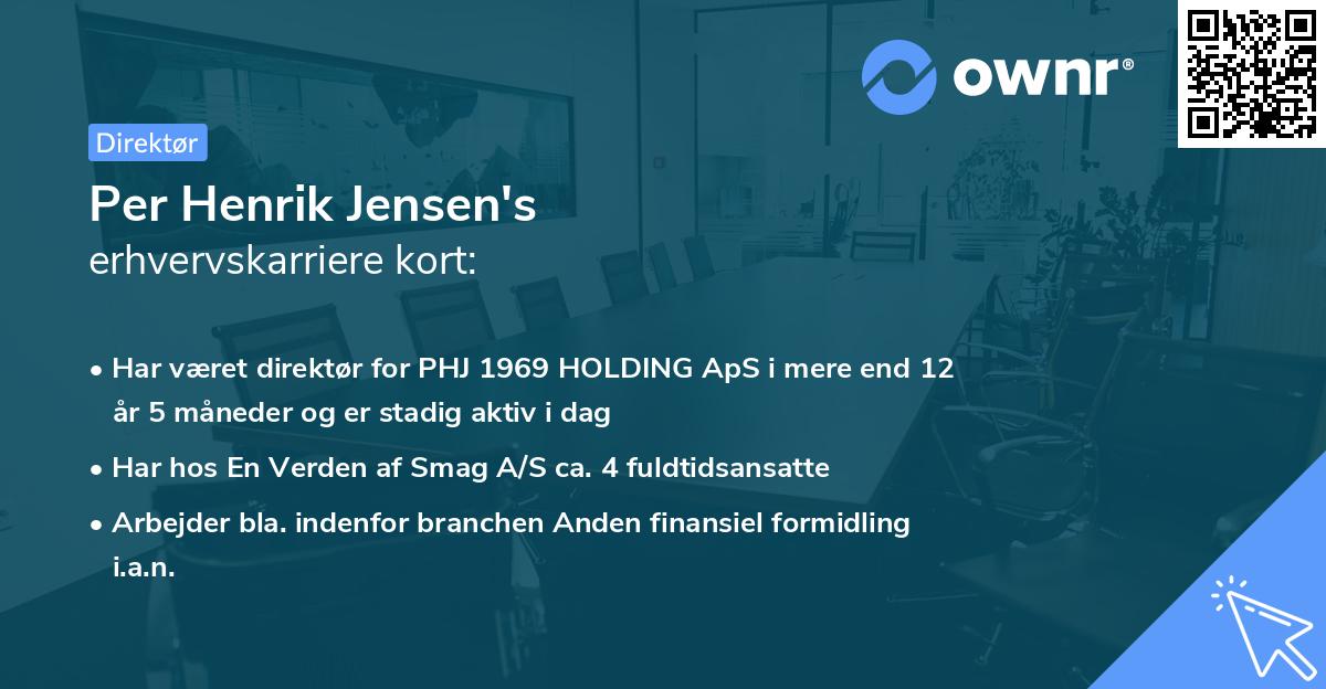 Per Henrik Jensen's erhvervskarriere kort