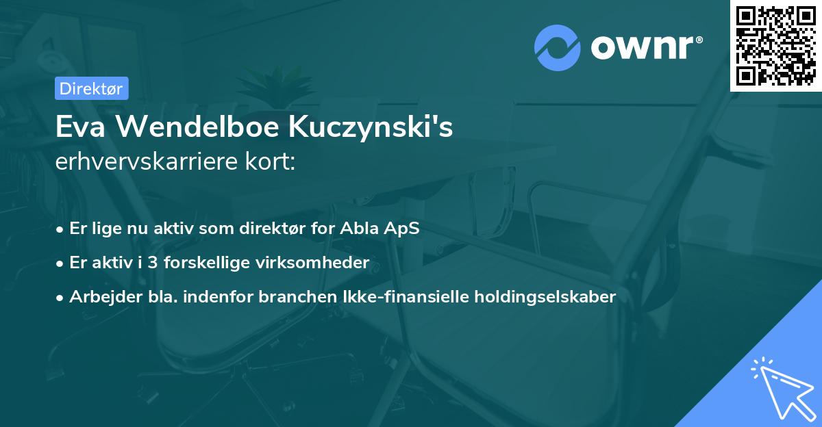 Eva Wendelboe Kuczynski's erhvervskarriere kort