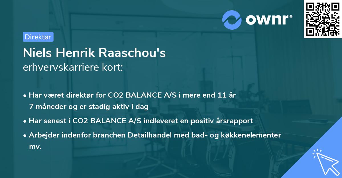 Niels Henrik Raaschou's erhvervskarriere kort