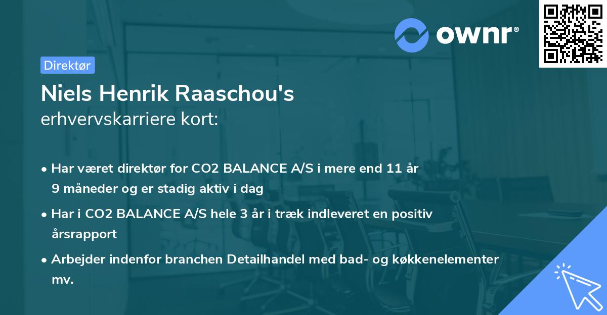 Niels Henrik Raaschou's erhvervskarriere kort