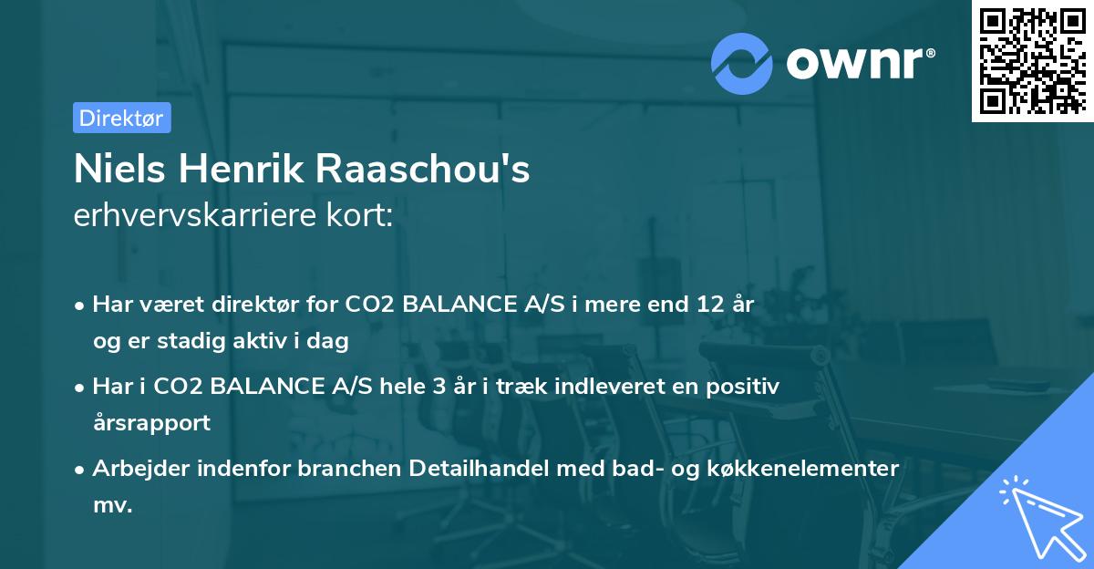 Niels Henrik Raaschou's erhvervskarriere kort