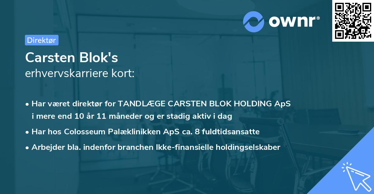 Carsten Blok's erhvervskarriere kort