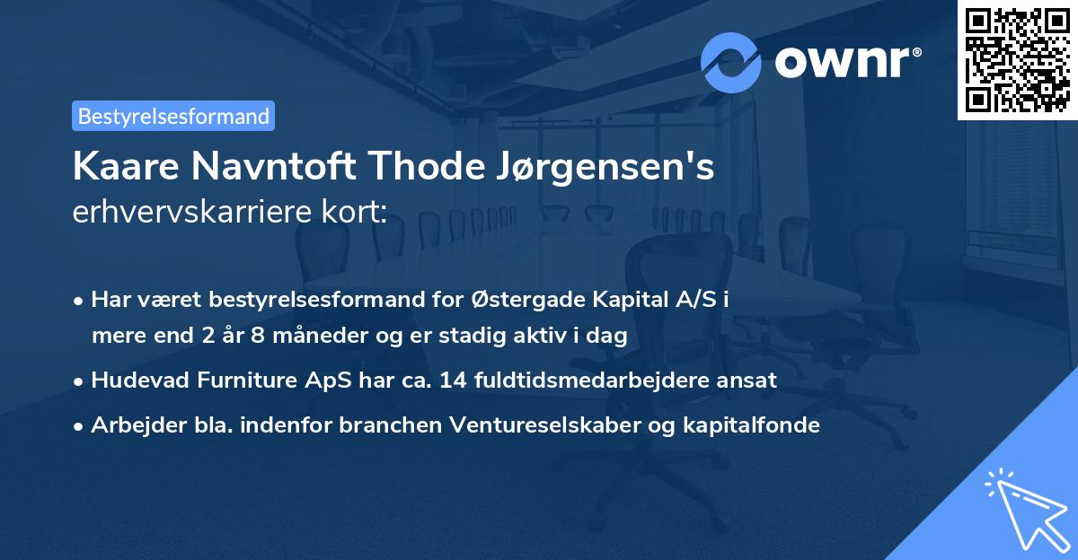 Kaare Navntoft Thode Jørgensen's erhvervskarriere kort