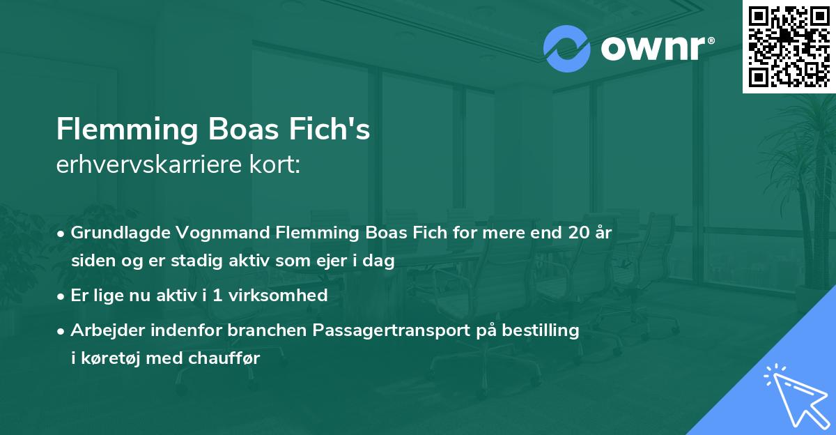 Flemming Boas Fich's erhvervskarriere kort