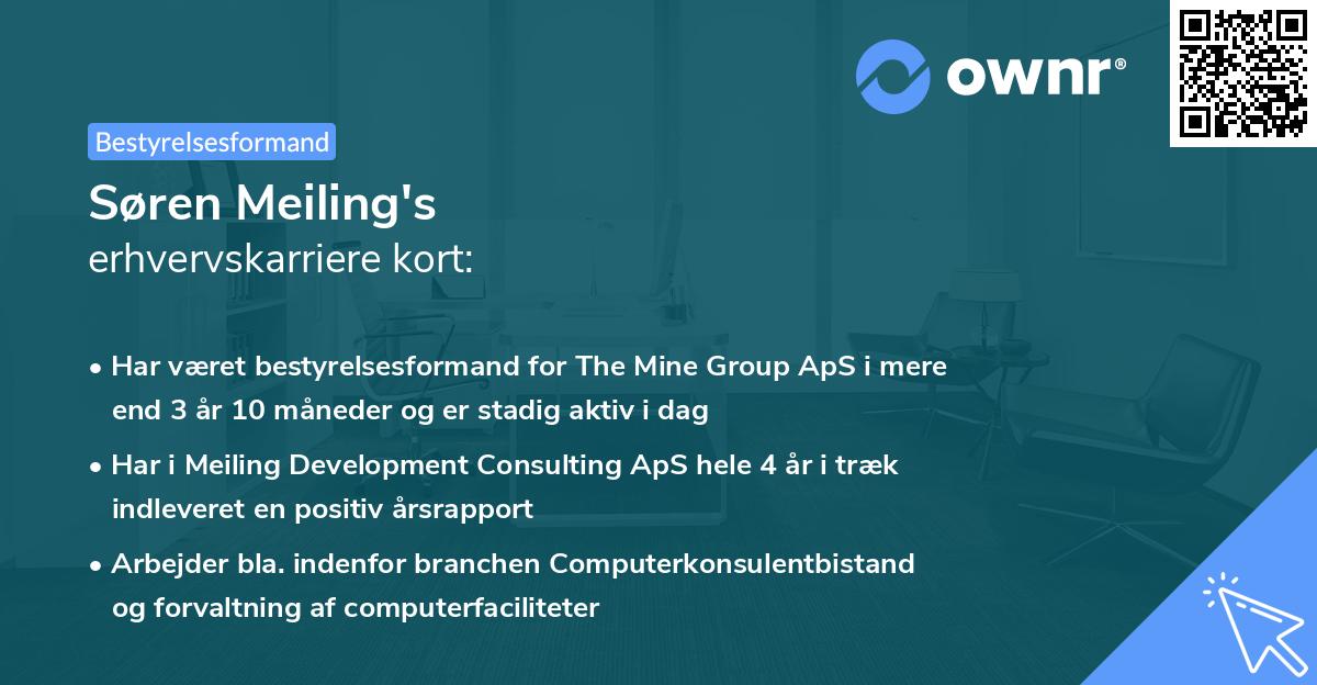 Søren Meiling's erhvervskarriere kort