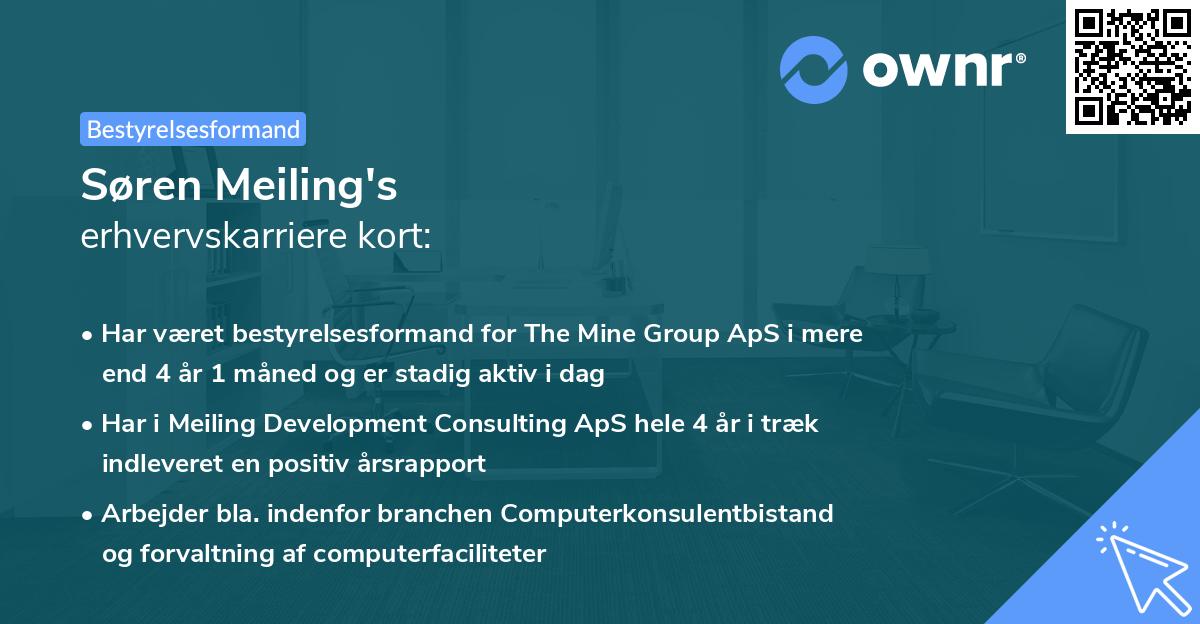 Søren Meiling's erhvervskarriere kort