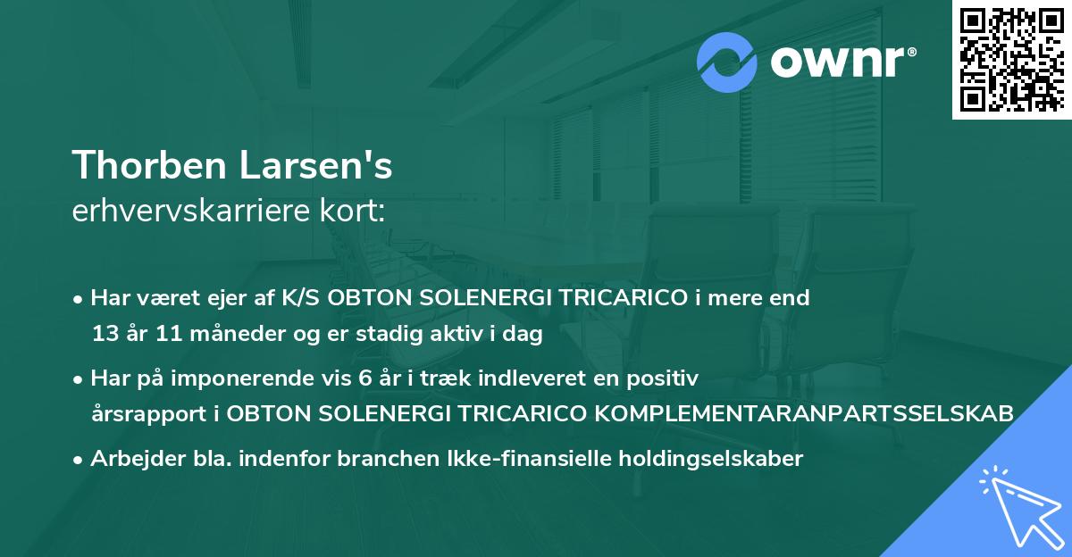 Thorben Larsen's erhvervskarriere kort