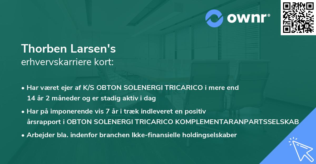 Thorben Larsen's erhvervskarriere kort