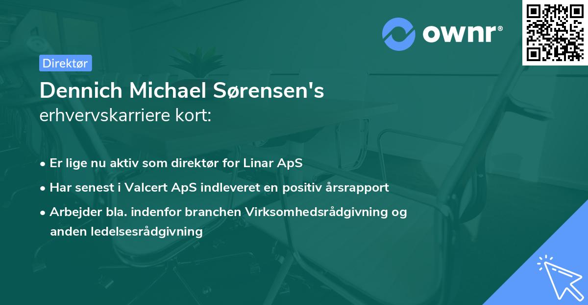 Dennich Michael Sørensen's erhvervskarriere kort