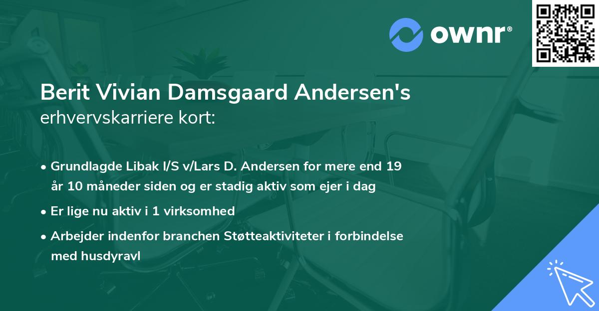 Berit Vivian Damsgaard Andersen's erhvervskarriere kort