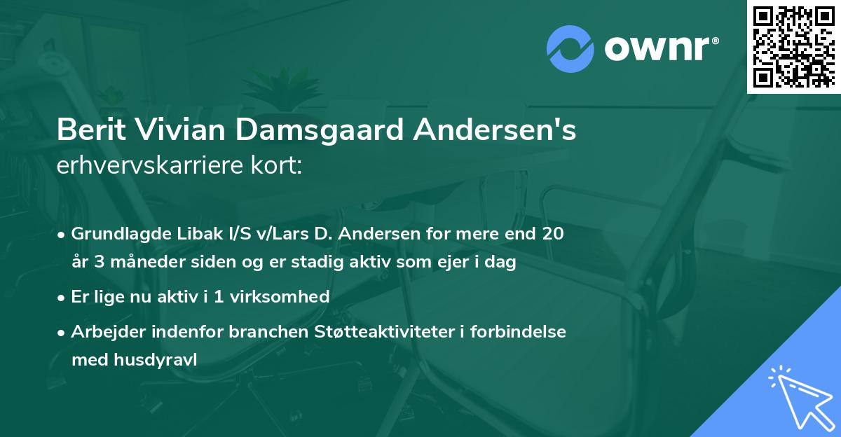 Berit Vivian Damsgaard Andersen's erhvervskarriere kort