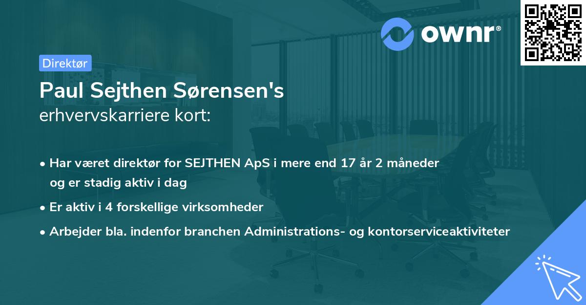 Paul Sejthen Sørensen's erhvervskarriere kort