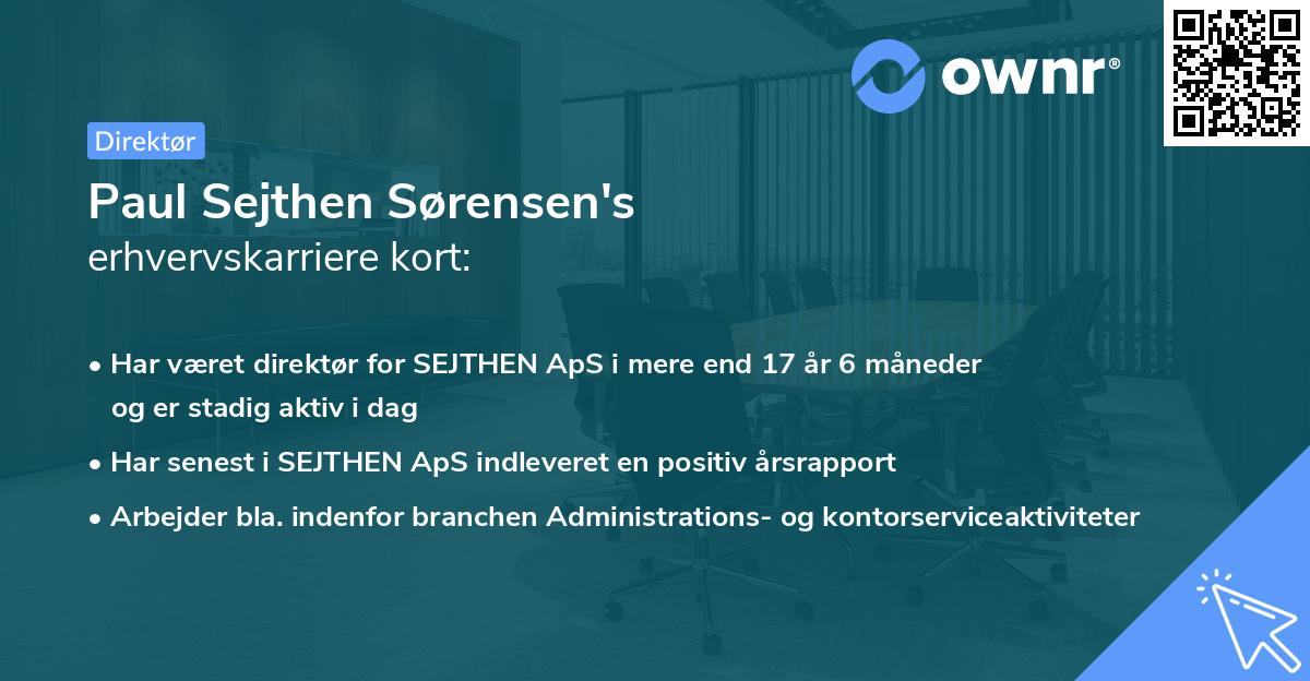 Paul Sejthen Sørensen's erhvervskarriere kort