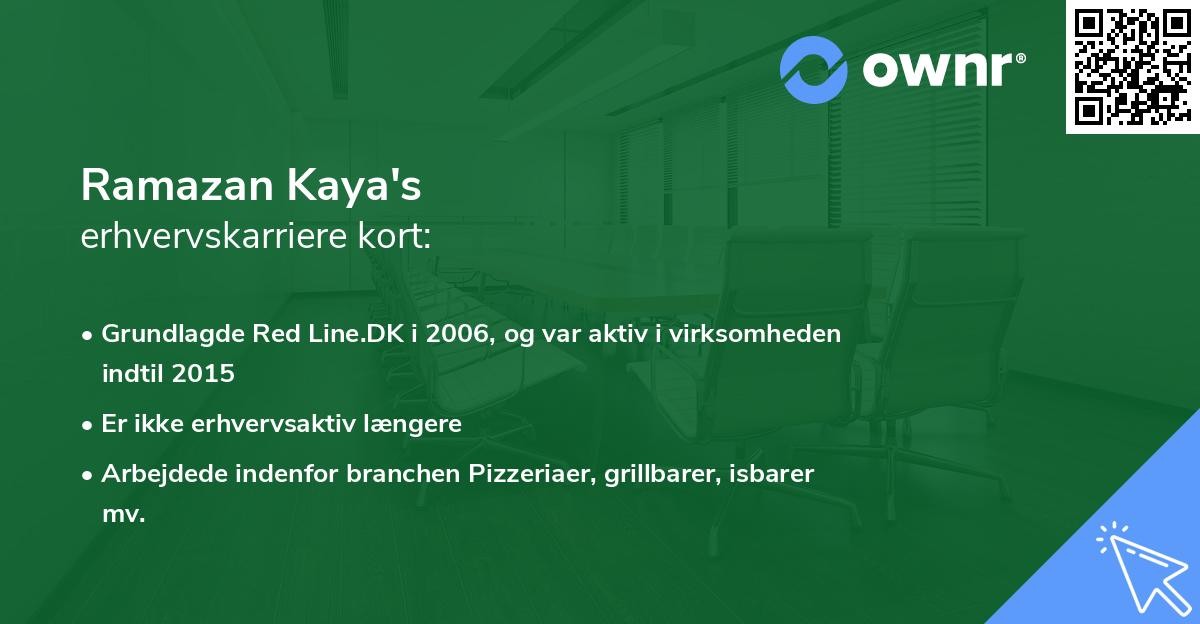 Ramazan Kaya's erhvervskarriere kort