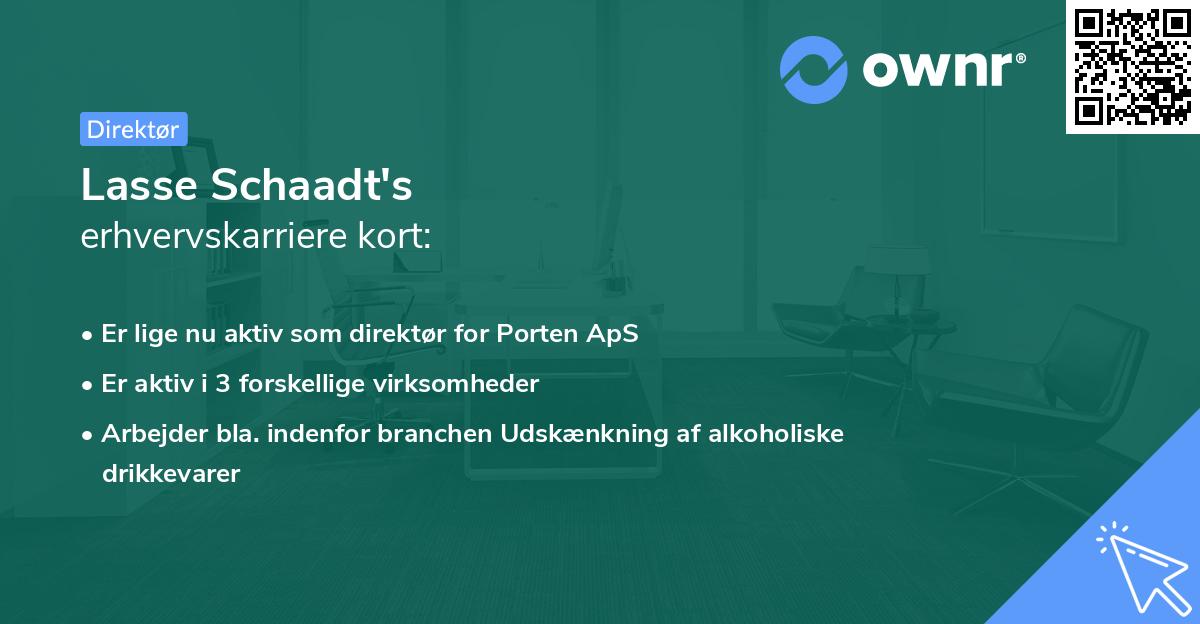 Lasse Schaadt's erhvervskarriere kort