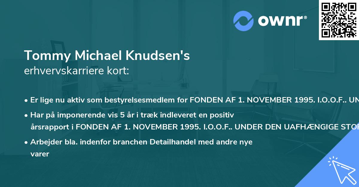 Tommy Michael Knudsen's erhvervskarriere kort