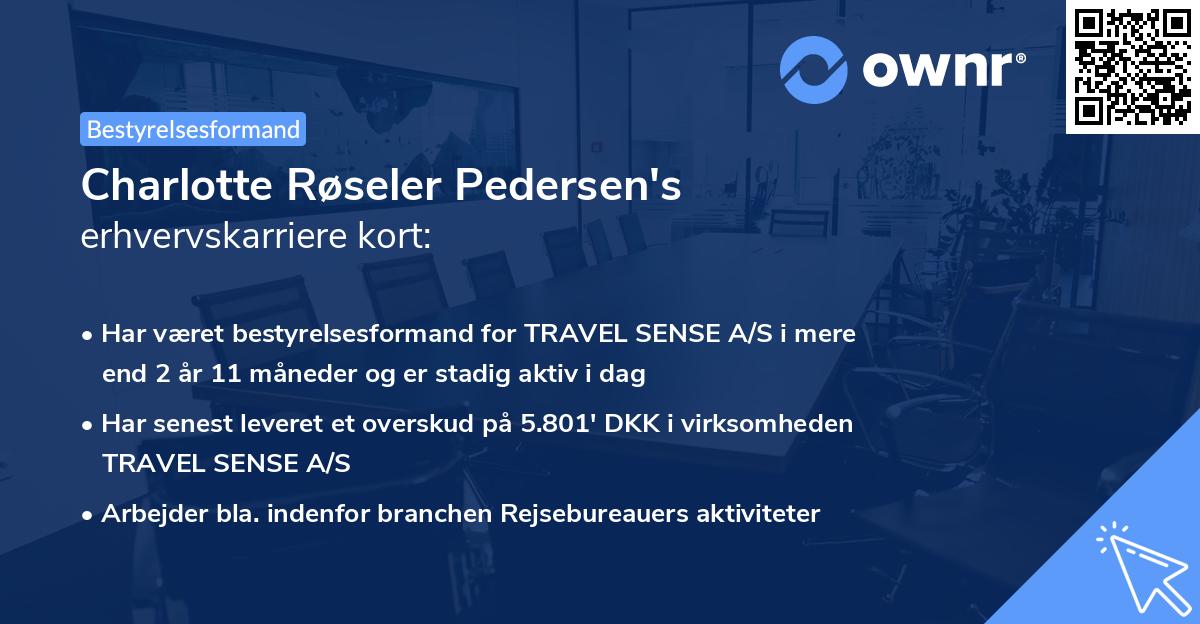 Charlotte Røseler Pedersen's erhvervskarriere kort
