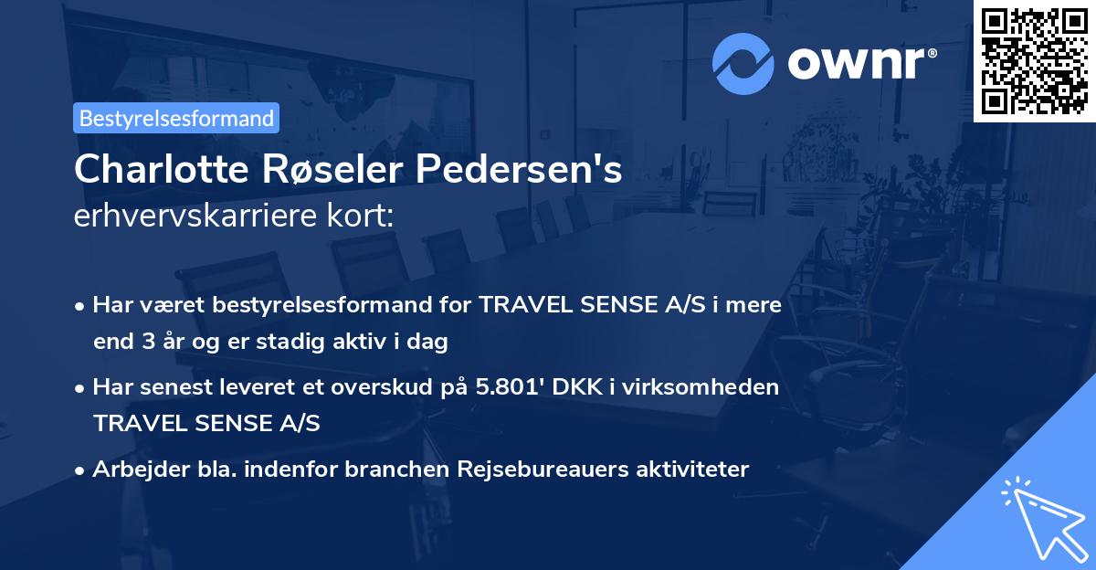 Charlotte Røseler Pedersen's erhvervskarriere kort