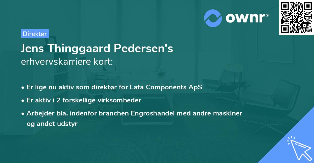 Jens Thinggaard Pedersen's erhvervskarriere kort