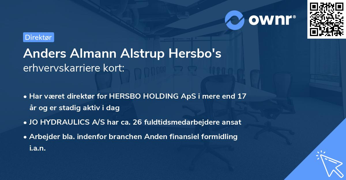 Anders Almann Alstrup Hersbo's erhvervskarriere kort