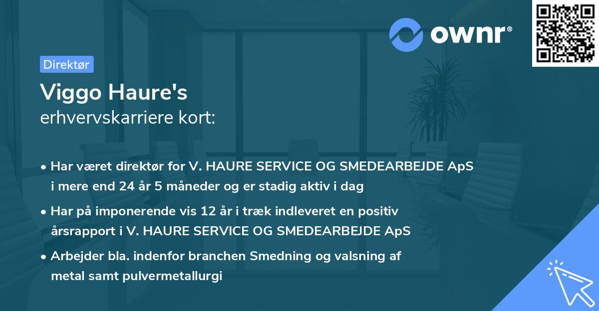 Viggo Haure's erhvervskarriere kort