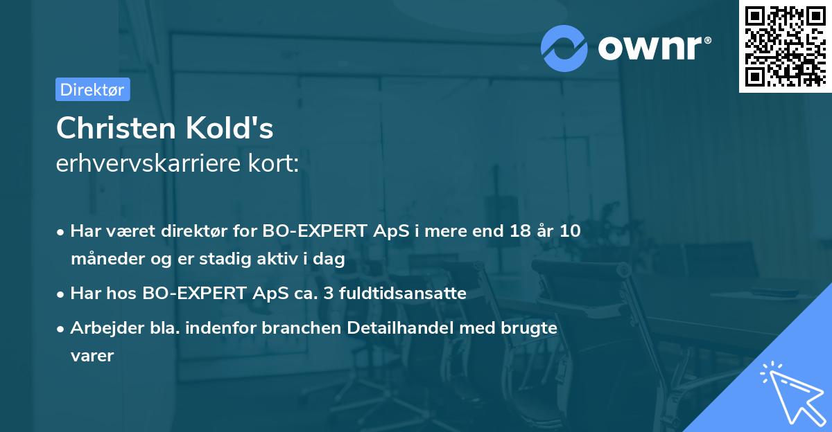 Christen Kold's erhvervskarriere kort