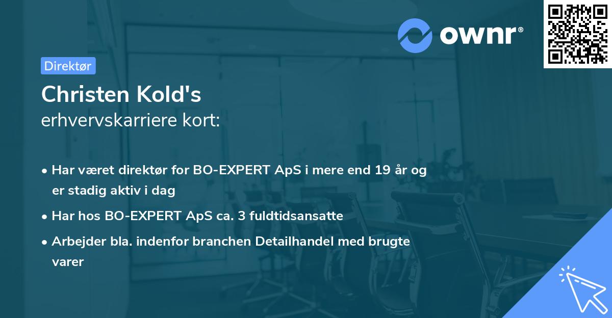Christen Kold's erhvervskarriere kort