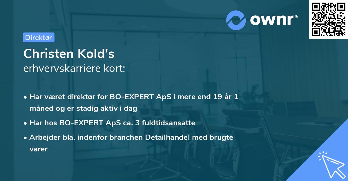 Christen Kold's erhvervskarriere kort