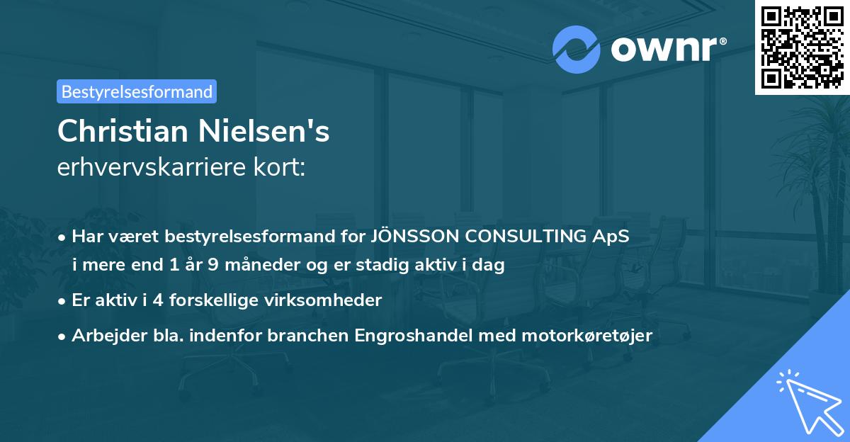 Christian Nielsen's erhvervskarriere kort