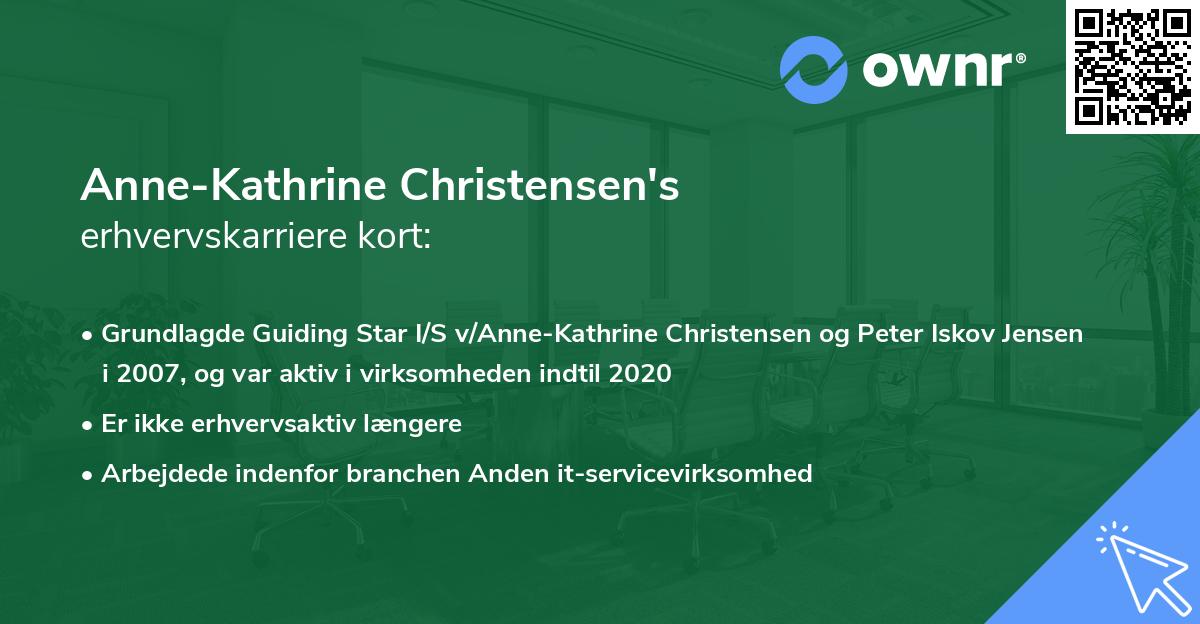 Anne-Kathrine Christensen's erhvervskarriere kort