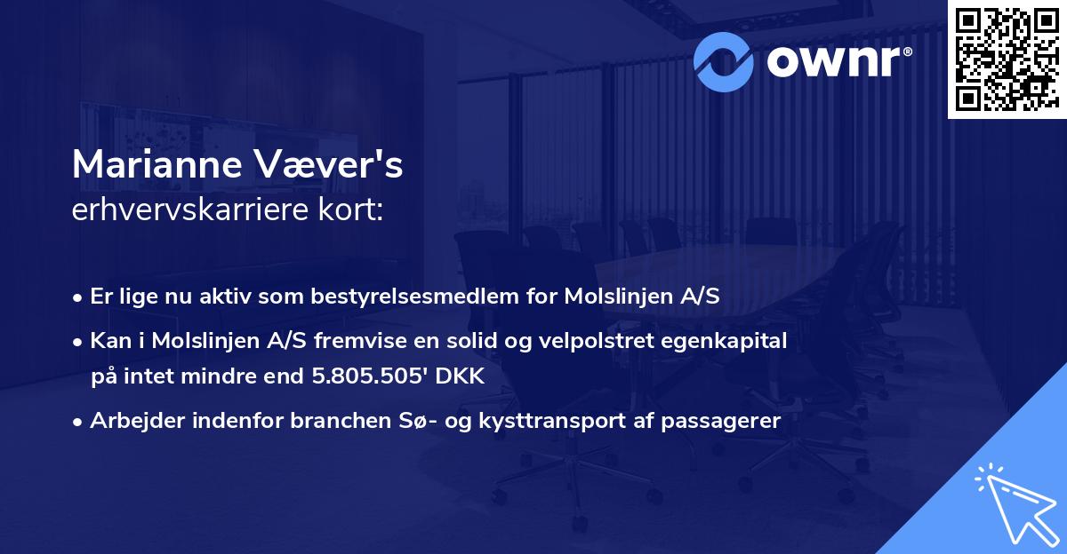 Marianne Væver's erhvervskarriere kort