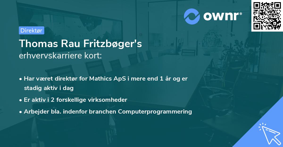 Thomas Rau Fritzbøger's erhvervskarriere kort