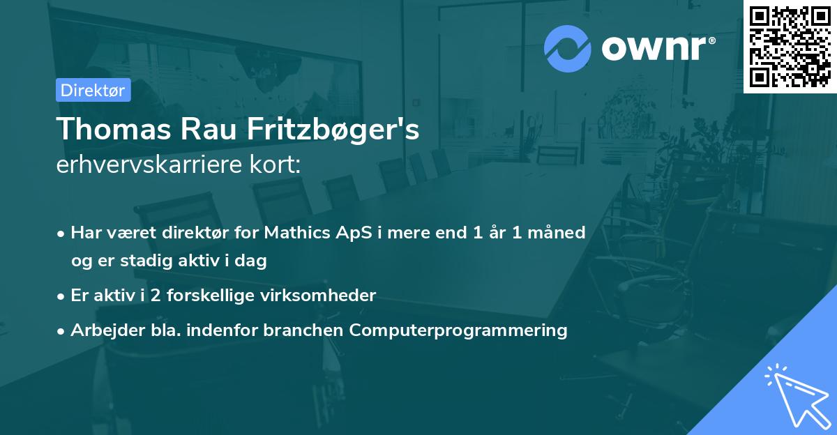 Thomas Rau Fritzbøger's erhvervskarriere kort
