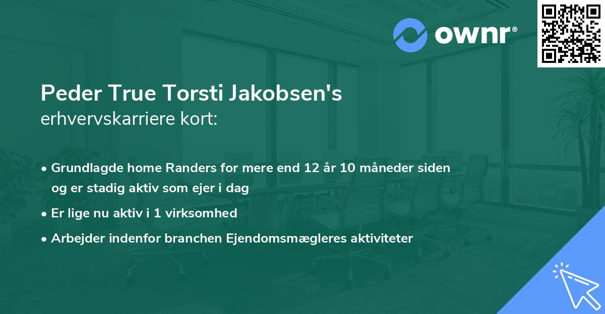 Peder True Torsti Jakobsen's erhvervskarriere kort
