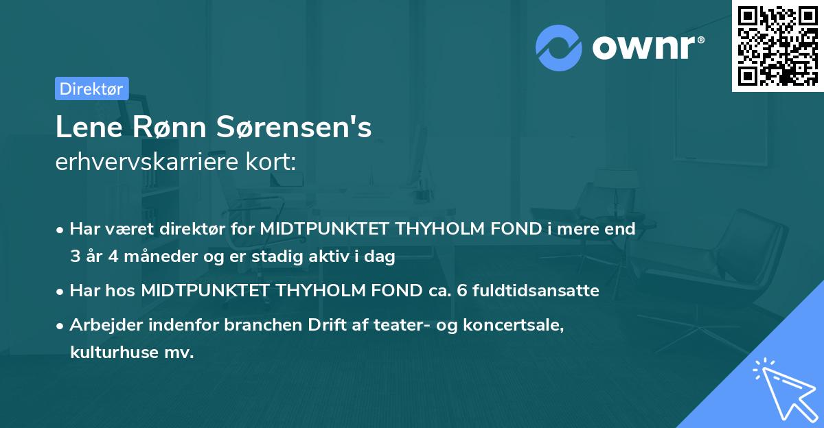 Lene Rønn Sørensen's erhvervskarriere kort
