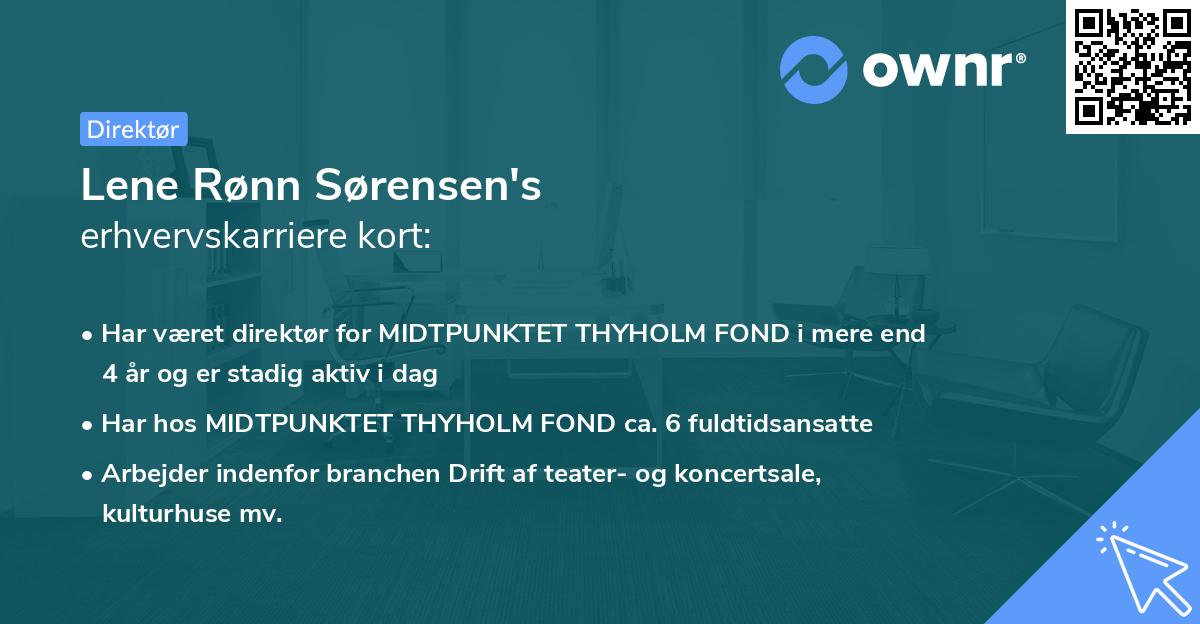 Lene Rønn Sørensen's erhvervskarriere kort