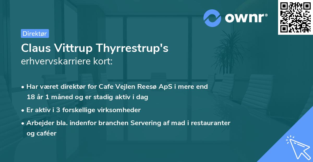 Claus Vittrup Thyrrestrup's erhvervskarriere kort