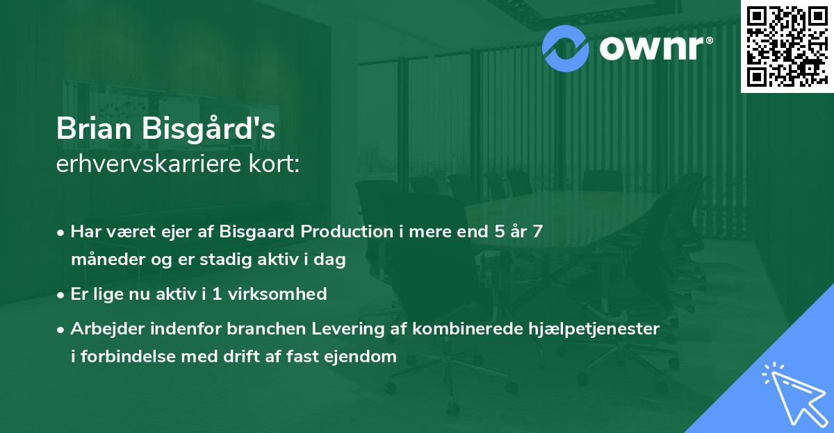 Brian Bisgård's erhvervskarriere kort