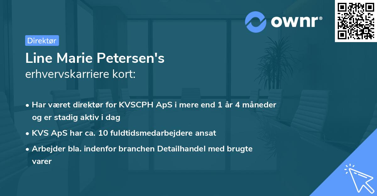 Line Marie Petersen's erhvervskarriere kort