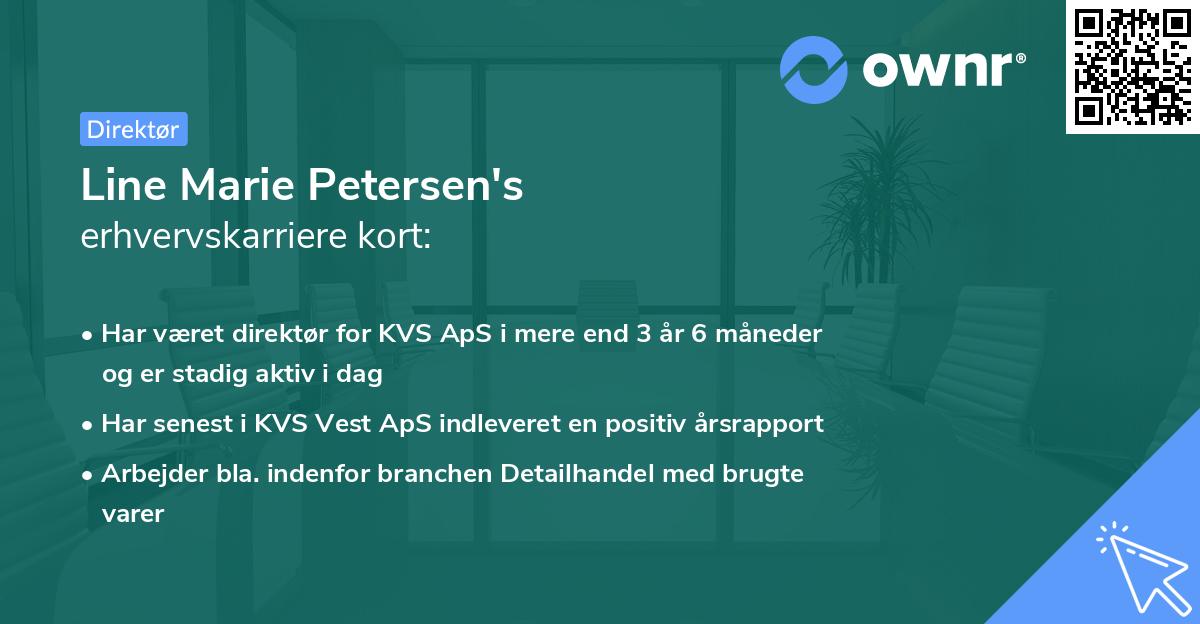 Line Marie Petersen's erhvervskarriere kort