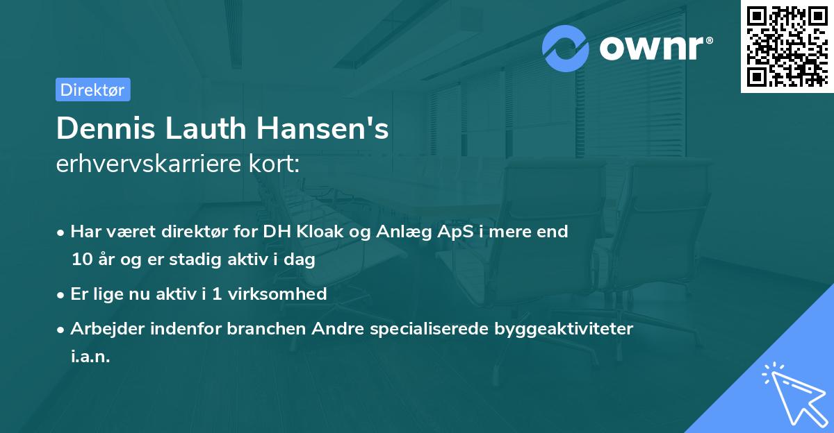 Dennis Lauth Hansen's erhvervskarriere kort
