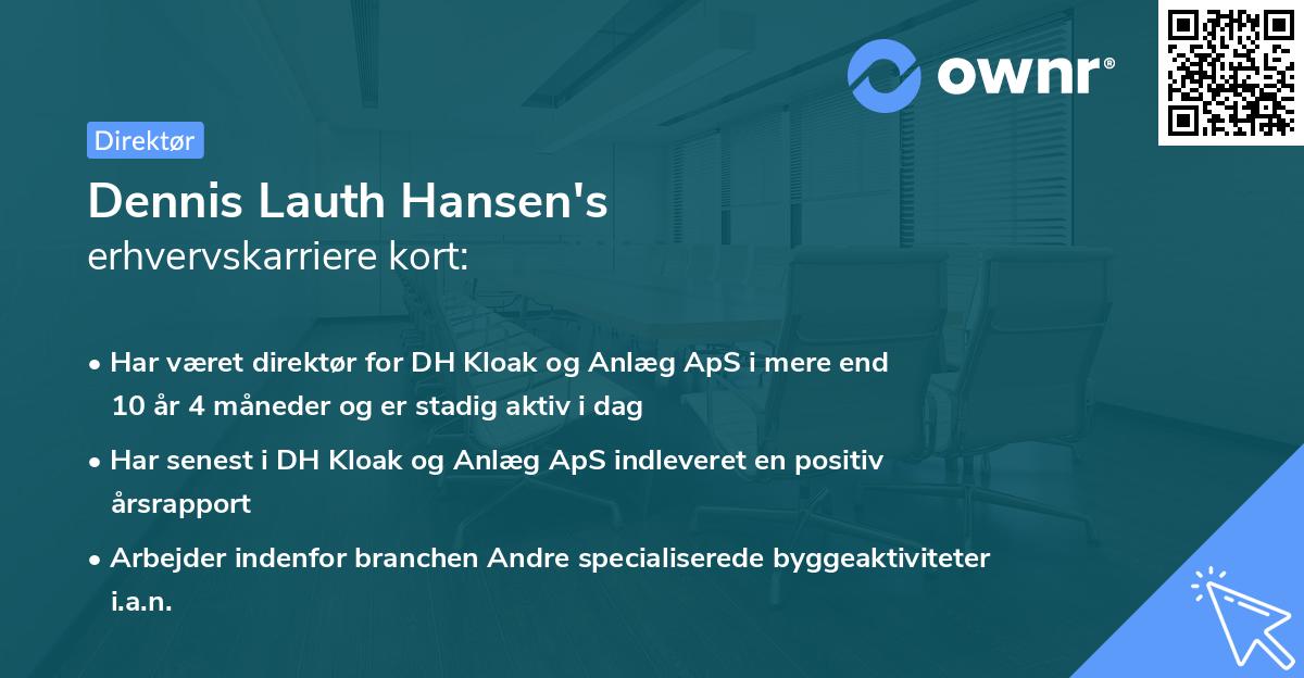 Dennis Lauth Hansen's erhvervskarriere kort