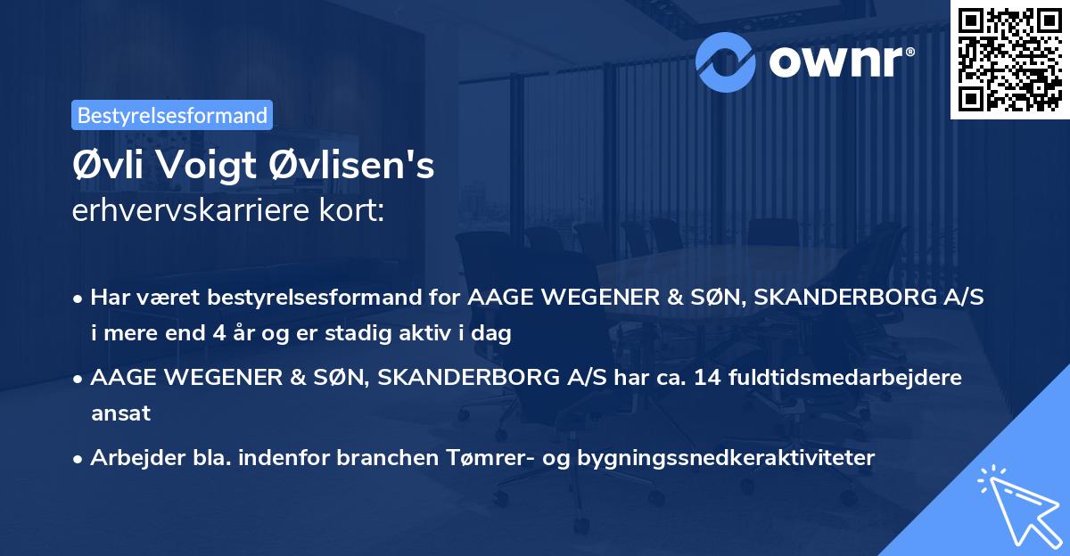 Øvli Voigt Øvlisen's erhvervskarriere kort