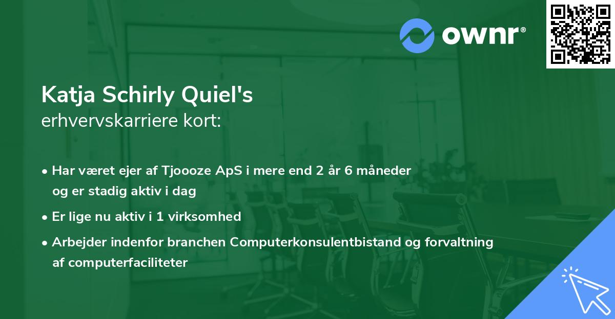 Katja Schirly Quiel's erhvervskarriere kort