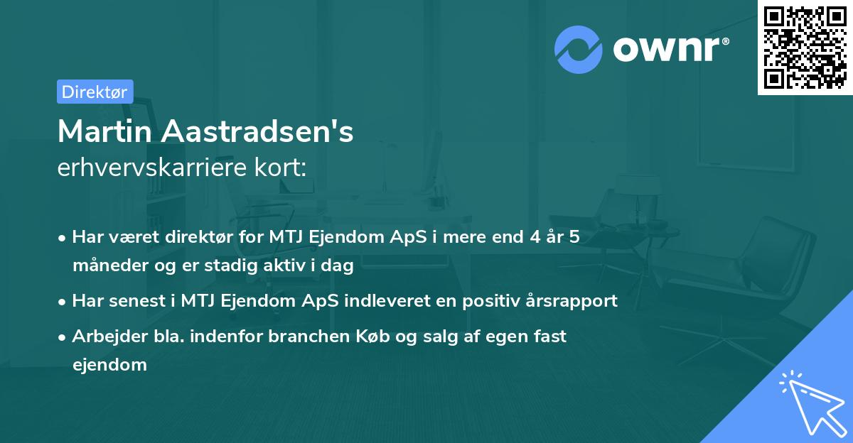 Martin Aastradsen's erhvervskarriere kort
