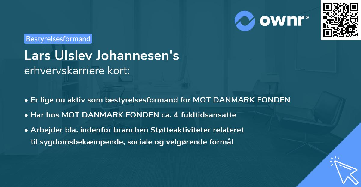 Lars Ulslev Johannesen's erhvervskarriere kort