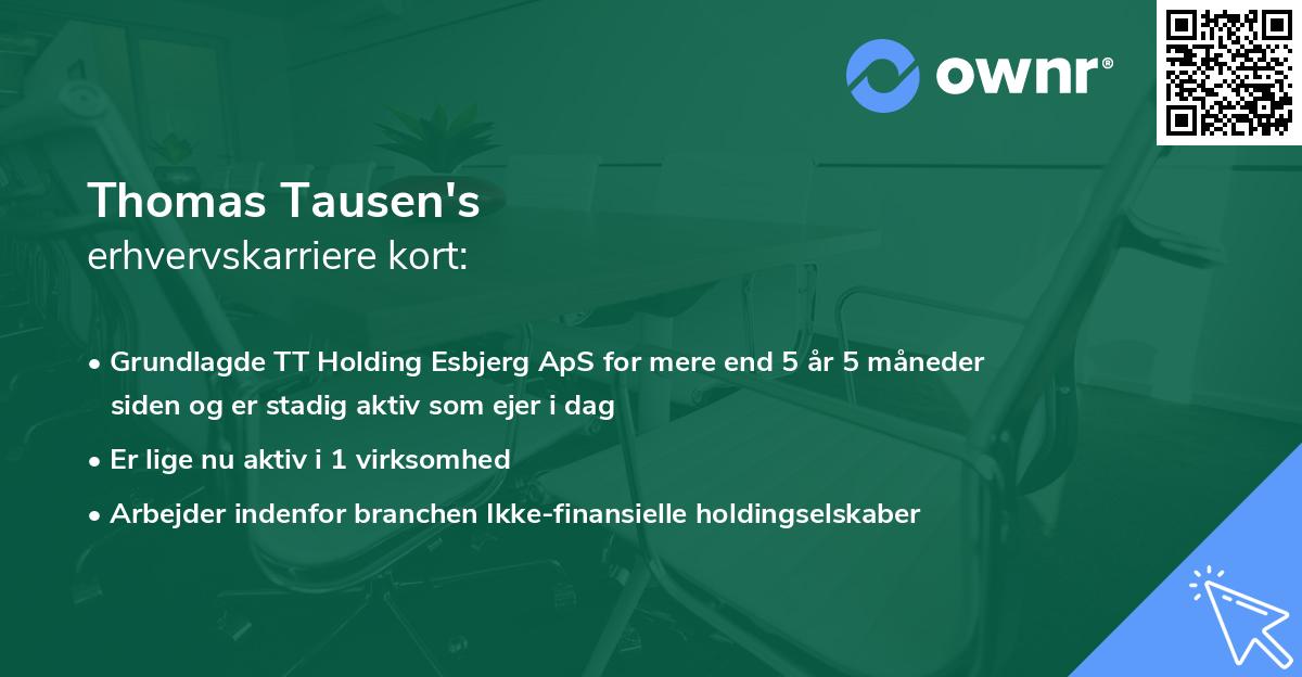 Thomas Tausen's erhvervskarriere kort