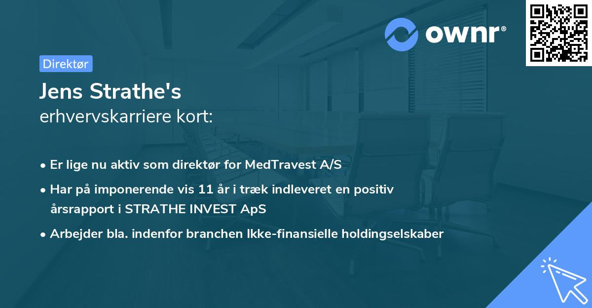Jens Strathe's erhvervskarriere kort