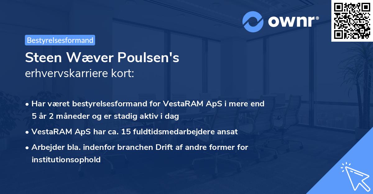 Steen Wæver Poulsen's erhvervskarriere kort
